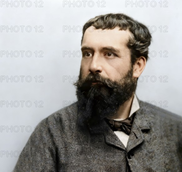 Claude Monet, 1840 – 1926, French painter and founder of Impressionism, digitally optimized based on a photograph by Julius C. Schaarwächter, 1880, subsequently colored