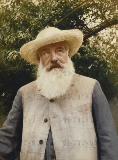 Claude Monet, 1840 – 1926, French painter and founder of Impressionism, digitally optimized based on a photograph by Sacha Guitry, 1913, subsequently colored