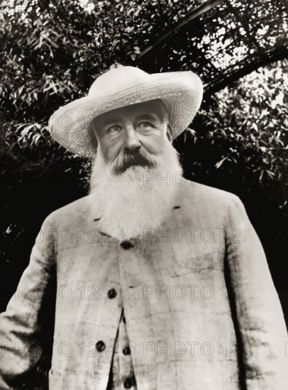 Claude Monet, 1840 – 1926, French painter and founder of Impressionism, digitally optimized based on a photograph by Sacha Guitry, 1913