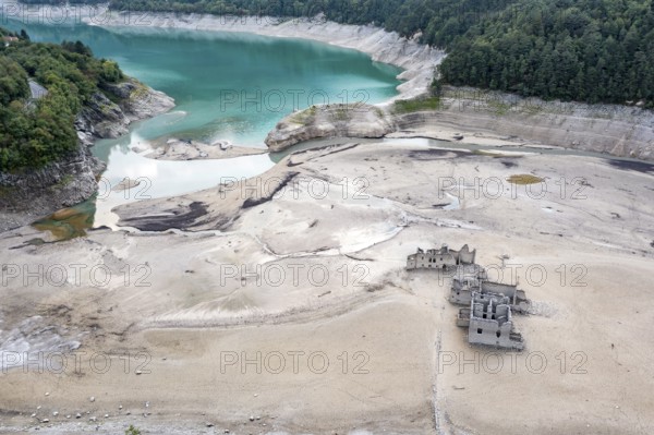 Tramonti, sunken city, abandoned houses, ruins, river course, Friuli, Italy