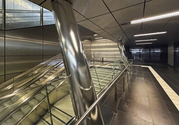 Benrather Straße subway station, Werhahn line, designed by artist Thomas Stricker, Düsseldorf, North Rhine-Westphalia, Germany