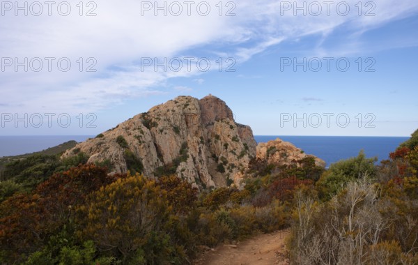 Bizarre rock formations on Capo Rosso, Piana, Corse-du-Sud department, west coast, Corsica, Mediterranean, France
