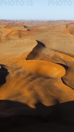 Aerial view, Dramatic sand dunes in the Namib Desert, Namib Naukluft Park, Namibia