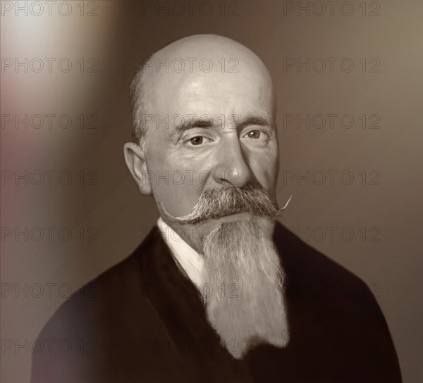 Carlo Lorenzini, 1826 – 1890, better known by the pen name Carlo Collodi, Italian author, humourist, and journalist, known for his fairy tale novel The Adventures of Pinocchio, digitally optimized based on a painting by Alfonso Holländer