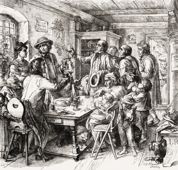 Hebel Schoppen, a traditional event in honor of the poet Johann Peter Hebel, 1760 - 1826, German poet, Protestant theologian and educator, Alemannic dialect poet