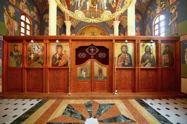 Bulgarian Orthodox Rock cave Monastery of Saint Dimitar Basarbowski, Church interior, Basarbovo, Rousse, Bulgaria