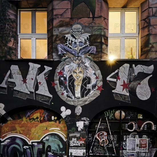 Punk Club AK 47, formerly Cafe Nixda in Kiefernstraße, called Kiefern, the punk club No. 1 in Düsseldorf, North Rhine-Westphalia, Germany
