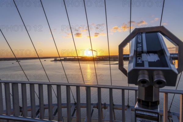 Viewing platform of the Atlantic Sail City Hotel Hochhaus, view over the whole of Bremerhaven