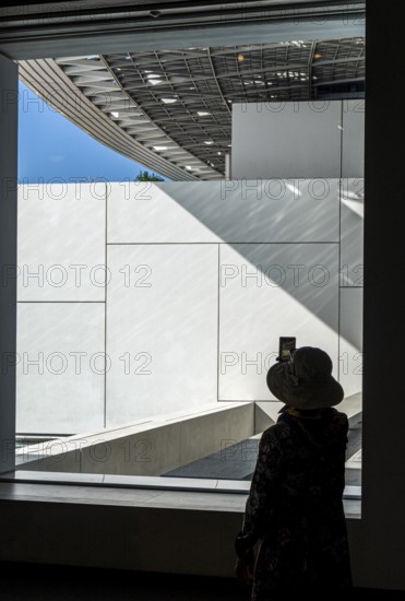 Interior design in Louvre Abu Dhabi, art museum by French architect Jean Nouvel, buildings on Saadiyat Island, Abu Dhabi, United Arab Emirates