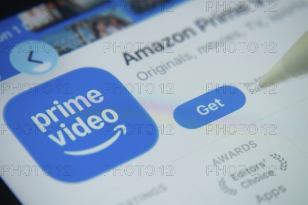Dhaka, Bangladesh- 01 Dec 2025: A close-up of the Amazon Prime Video app icon in the App Store on an iPad screen