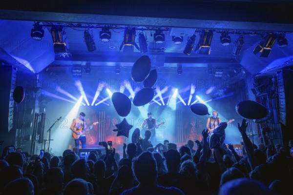 Singer Matthias Engst, bassist Chris Wendel, drummer Yuri Cernovolov and guitarist Ramin Tehrani from Engst live on 10-year anniversary tour tour at Berlin's Astra Kulturhaus on 20.12.2025