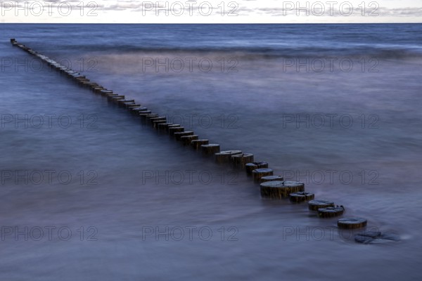 Grooves in the sea, long exposure, Zingst, Fischland-Darß-Zingst, Western Pomerania Lagoon Area National Park, Mecklenburg-Western Pomerania, Germany