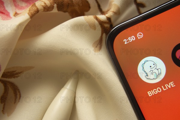 Dhaka, Bangladesh- 07 May 2025: Bigo Live app icon is seen on smartphone