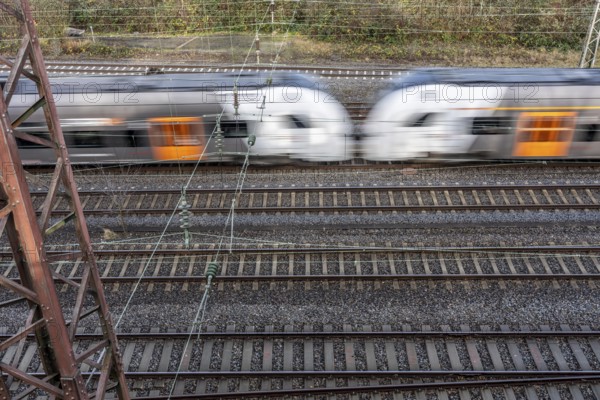RRX, Rhein-Ruhr-Express, regional traffic, on the route east, in front of Essen main station, regional transport North Rhine-Westphalia, Germany