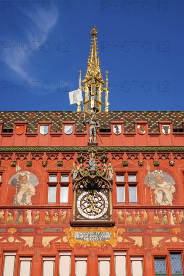 Exterior view of Red Town Hall, Market Square, Basel