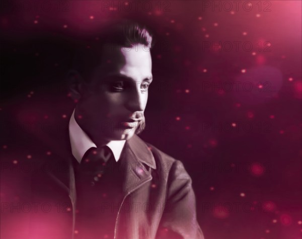 Portrait of Rainer Maria Rilke, 1875 – 1926, Austrian poet and novelist, digitally edited