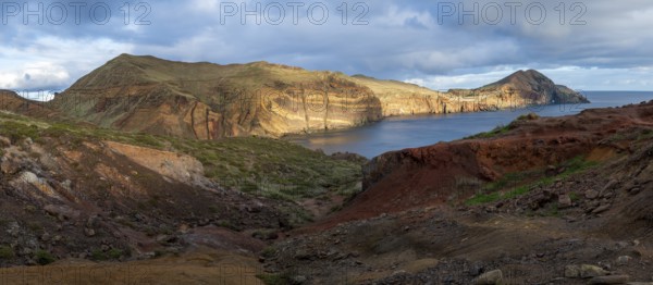 Sunset, volcanic peninsula, Ponta de São Lourenço, Ponta de Sao Lourenco, rocky coast, Punta de San Lorenzo, Madeira, Portugal