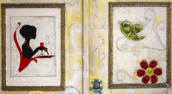 Colourfully painted doors on Santa Maria Street in the old town, Funchal, Madeira, Portugal