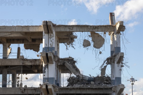 Washington, DC - Demolition of RFK Stadium. The stadium hosted baseball, football, soccer, and other events from 1961 to 2019. It will be replaced by a $3.7 billion stadium for the National Football League's Washington Commanders