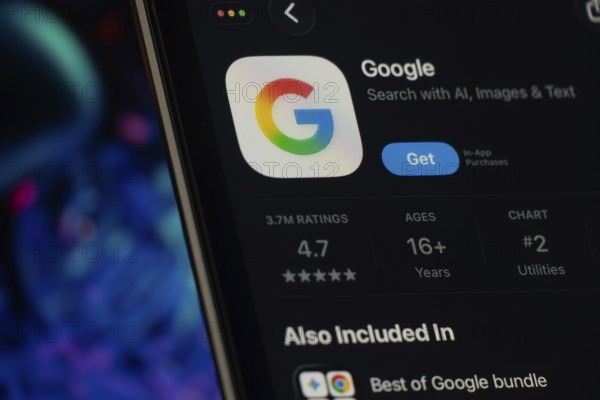 Dhaka, Bangladesh- 24 Oct 2025: A iPad screen displaying the Google app on App store