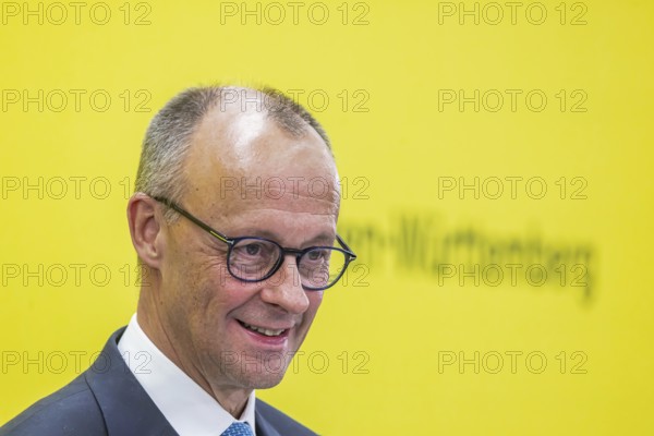 Federal Chancellor Friedrich Merz (CDU) . portrait. Annual event on the BW Automotive Industry Strategy Dialogue (SDA) in Stuttgart. Automotive industry conference. Stuttgart, Baden-Württemberg, Germany
