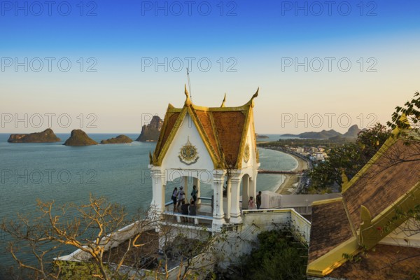 Wat Khao Chong Krachok, sunset, Prachuap Khiri Khan, Prachuap Khiri Khan Province, Central Thailand, Thailand