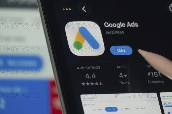 Dhaka, Bangladesh- 24 Oct 2025: A iPad screen displaying the Google Ads app on App store