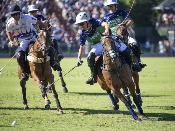 Scene at the 132nd Argentinean Open Polo Championship (Spanish 132nd Abierto Argentino de Polo de Palermo) in the Polo Stadium playing between La Natividad La Dolfina and Sol de Agosto in Buenos Aires, Argentina