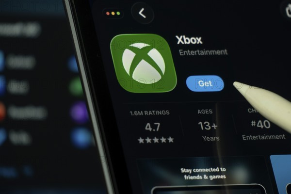 Dhaka, Bangladesh- 24 Oct 2025: A iPad screen displaying the Xbox app on App store