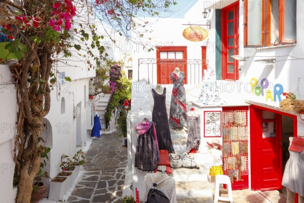 Alley in the old town of Naxos, Cyclades, Greece
