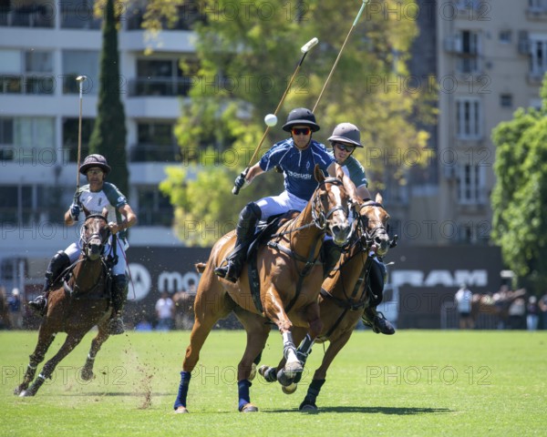 Scene at the 132nd Argentinean Open Polo Championship (Spanish 132nd Abierto Argentino de Polo de Palermo) in the Polo Stadium playing between La Hache Cria y Polo and La Dolfina 2 in Buenos Aires, Argentina