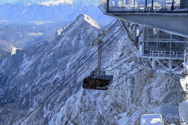 Mountain station of the cable car to the Zugspitze (2962 m), German side, Grainau municipality, Garmisch-Partenkirchen district, Bavaria, Germany
