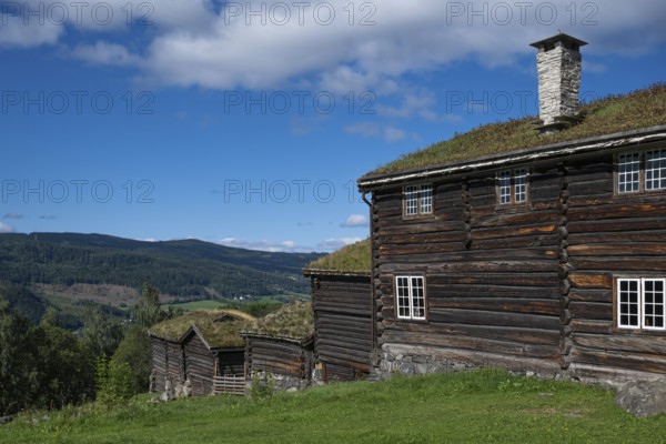 Maihaugen open-air museum with houses and objects from farms in Gudbrandsdal, Lillehammer am Mjøsa Lake, Innlandet Municipality, Norway
