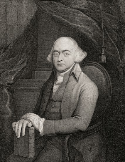 Portrait of John Adams, 1735 - 1826, second President of the United States, digitally optimized