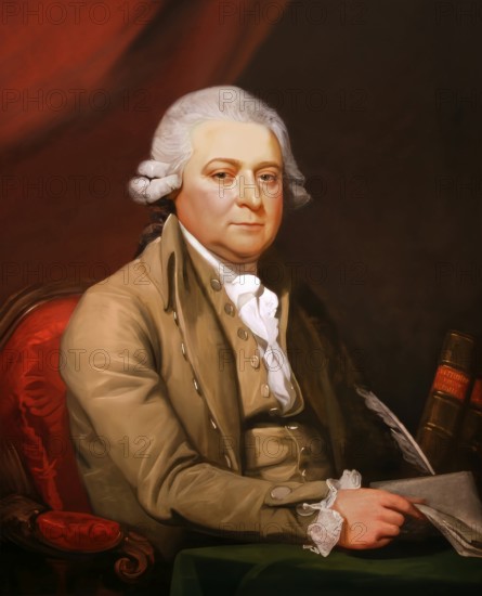 Portrait of John Adams, 1735 - 1826, second President of the United States, digitally optimized, based on a painting by Mather Brown