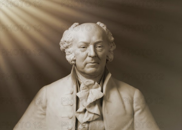 Bust of John Adams, 1735 - 1826, second President of the United States, digitally edited
