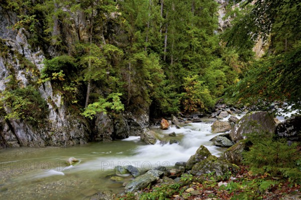 Diosaz mountain river in the gorge, Gorges de la Diosaz, Les Houches, Chamonix-Mont-Blanc, Haute-Savoie, France
