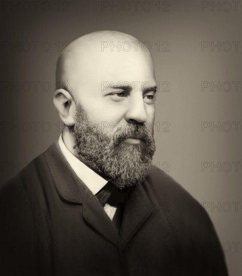 Portrait of Antoni Gaudí i Cornet, 1852 – 1926, Catalan architect and designer from Spain, the greatest exponent of Catalan Modernisme, digitally optimized