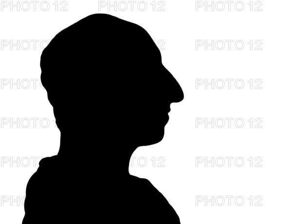 Silhouette of James Hutton, 1726 – 1797, Scottish geologist, agriculturalist, chemical manufacturer, naturalist and physician, the Father of Modern Geology, digitally edited