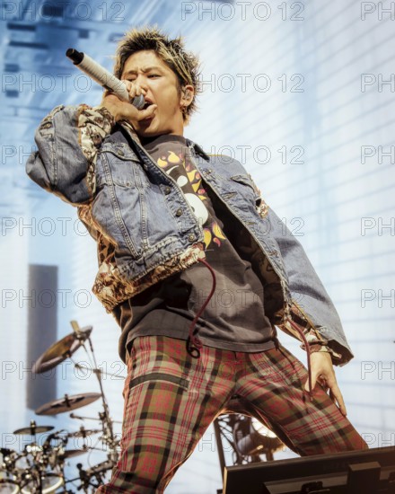 Singer Takahiro Moriuchi from One Ok Rock live on Detox European Tour 2025 in Berlin's Max-Schmeling-Halle on 24.10.2025