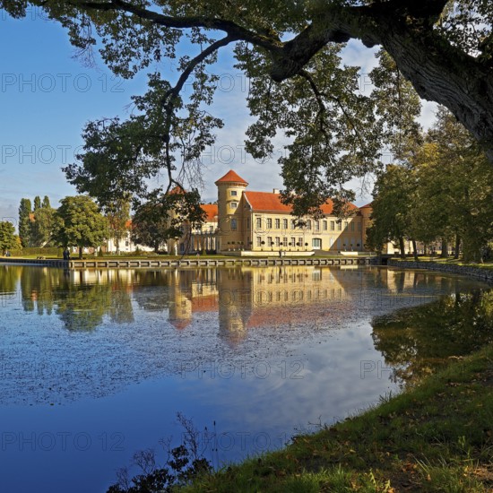 Rheinsberg Castle, lakeside with Lake Grienerick, Ostprignitz-Ruppin district, prime example of Friederician Rococo, Brandenburg, Germany
