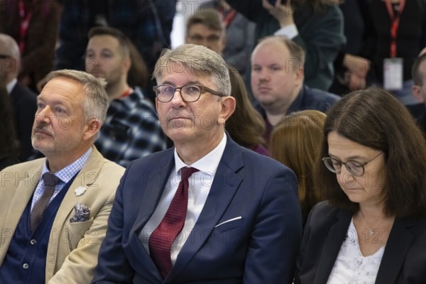 Minister of State for Culture Wolfram Weimer (non-party) and the Ukrainian Ambassador to Germany, Oleksiy Makeyev, open the Ukrainian national stand at the Frankfurt Book Fair. The 77th Frankfurt Book Fair takes place from 15 - 19 October 2025, Exhibition Grounds, Frankfurt am Main, Hesse, Germany