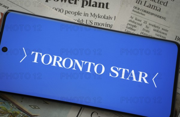 Dhaka, Bangladesh - 18 March 2025: The logo of the toronto star is displayed on a smartphone screen