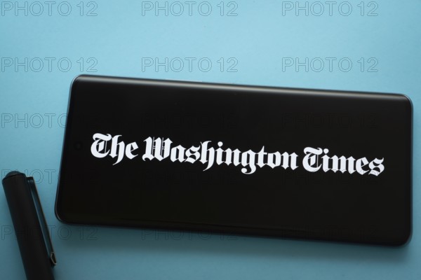 Dhaka, Bangladesh - 18 March 2025: The logo of the washington times is displayed on a smartphone screen