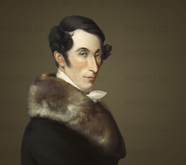 Carl Maria von Weber, 1786 - 1826, German composer, conductor and pianist, digitally edited after a painting by Ferdinand Schimon