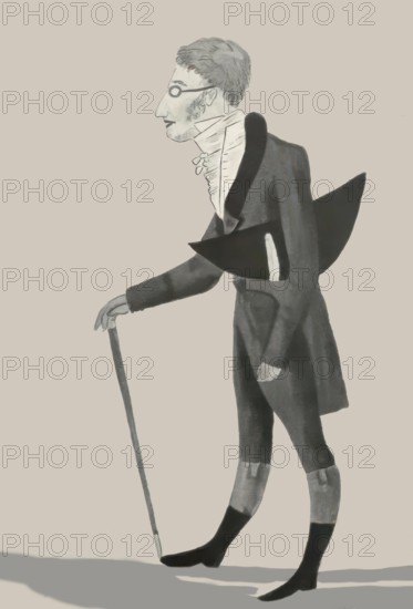 Caricature of Carl Maria von Weber, 1786 - 1826, German composer, conductor and pianist, digitally edited