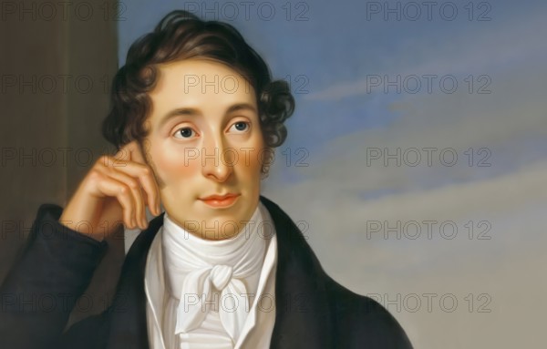 Carl Maria von Weber, 1786 - 1826, German composer, conductor and pianist, digitally edited after a painting by Caroline Bardua