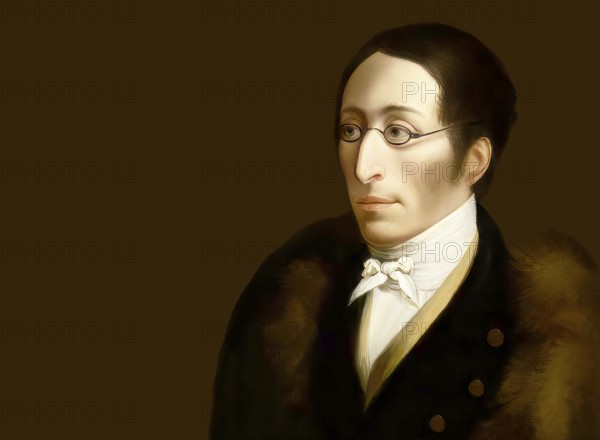 Carl Maria von Weber, 1786 - 1826, German composer, conductor and pianist, digitally edited after a painting by John Cawse