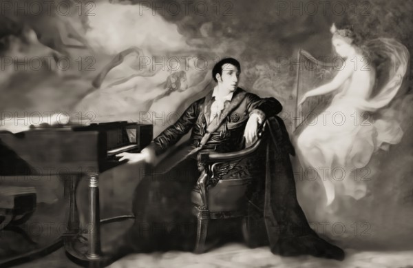 Last Thoughts of Carl Maria von Weber, 1786 - 1826, German composer, conductor and pianist, digitally edited, after Edouard Hamman