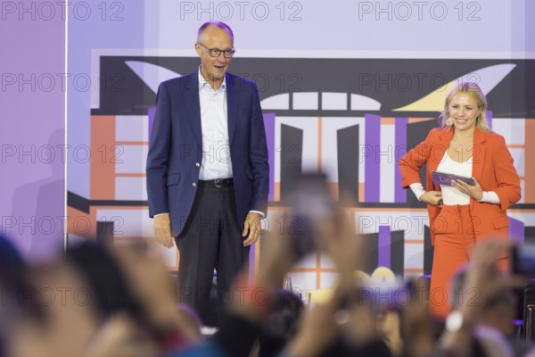Friedrich Merz (CDU, Chancellor of the Federal Republic of Germany) during a stage talk at the Open Day at the Federal Chancellery in Berlin on 24 August 2025. On 23 and 24 August, the Federal Chancellery, the federal ministries and the Federal Press Office will open their doors to all citizens